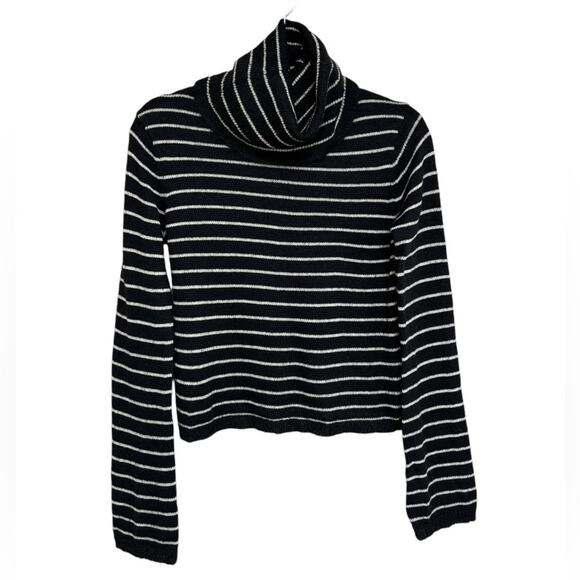 Allsaints Marty Roll Neck Sweater Mohair Blend Black and White Stripe - Size XS - Picture 3 of 7